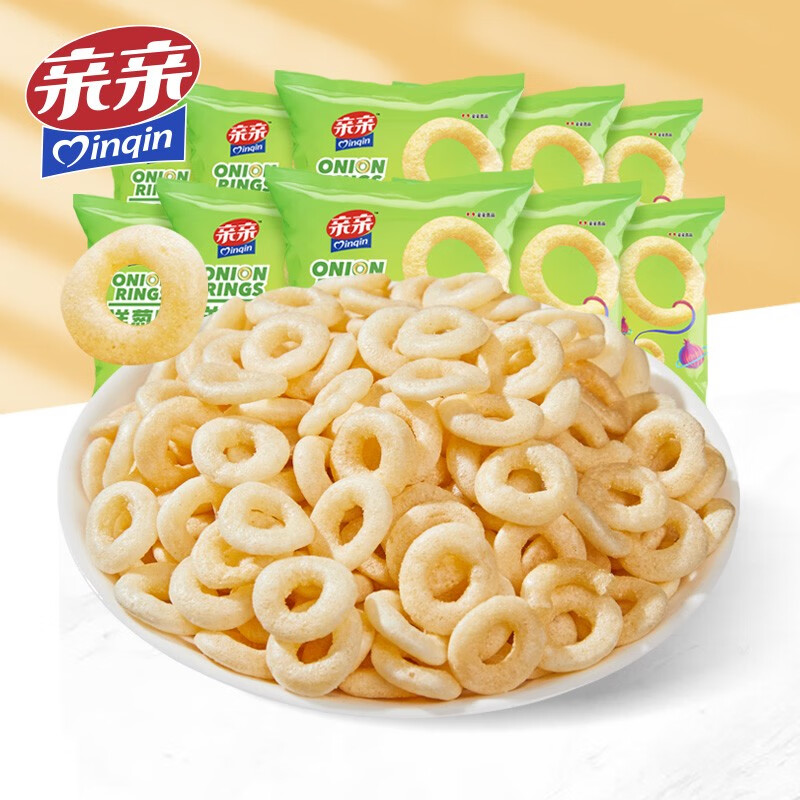 亲亲 洋葱圈7g*20包 休闲网红膨化办公室吃货儿童零食小吃礼包散装