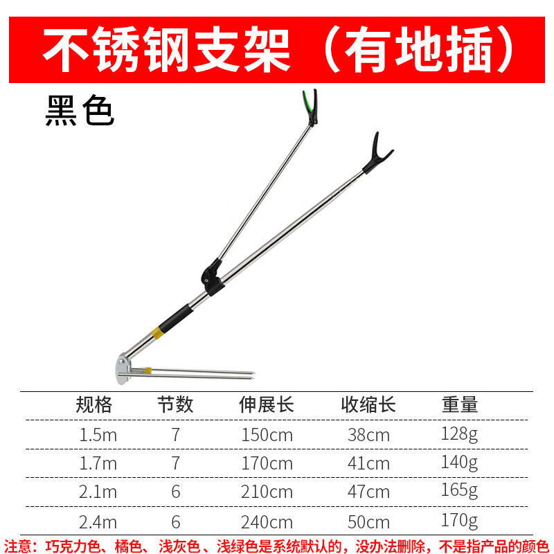 u不锈钢炮台支架鱼竿支架钓鱼地插台钓架杆竿架渔具用品鱼杆支撑架音