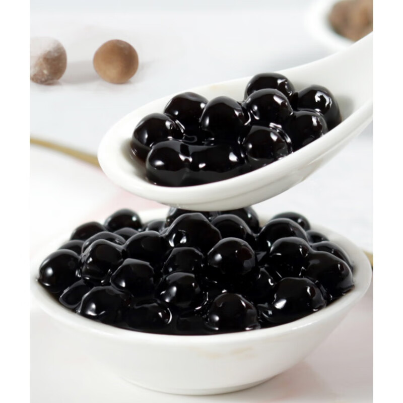 店波霸珍珠豆 冲饮专用原材料 黑糖琥珀珍珠奶茶黑珍珠 黑珍珠粉圆1kg