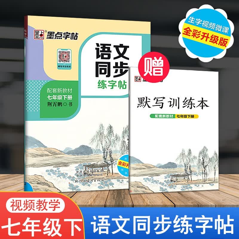 新版 墨点字帖人教版初中七年级下册语文同步练字帖中学生7年级下字帖同步铅笔字帖正楷入门基础初学者
