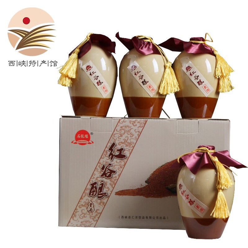 石龙堰黄酒 河南南阳西峡特产 红小米黄酒 500ml 6坛 红谷酿