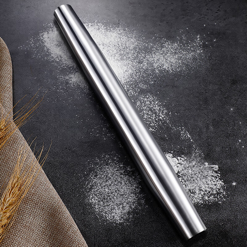 佳佰 擀面杖 304不锈钢擀面杖烘焙小工具压面棍擀面棒擀皮器厨房用品J-4056(32.8*2.5cm)