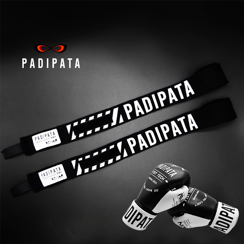 帕迪帕塔（PADIPATA）拳击手套成人男女少年专业散打训练格斗拳套黑色拳套 黑色拳套+3米绑手带 12oz