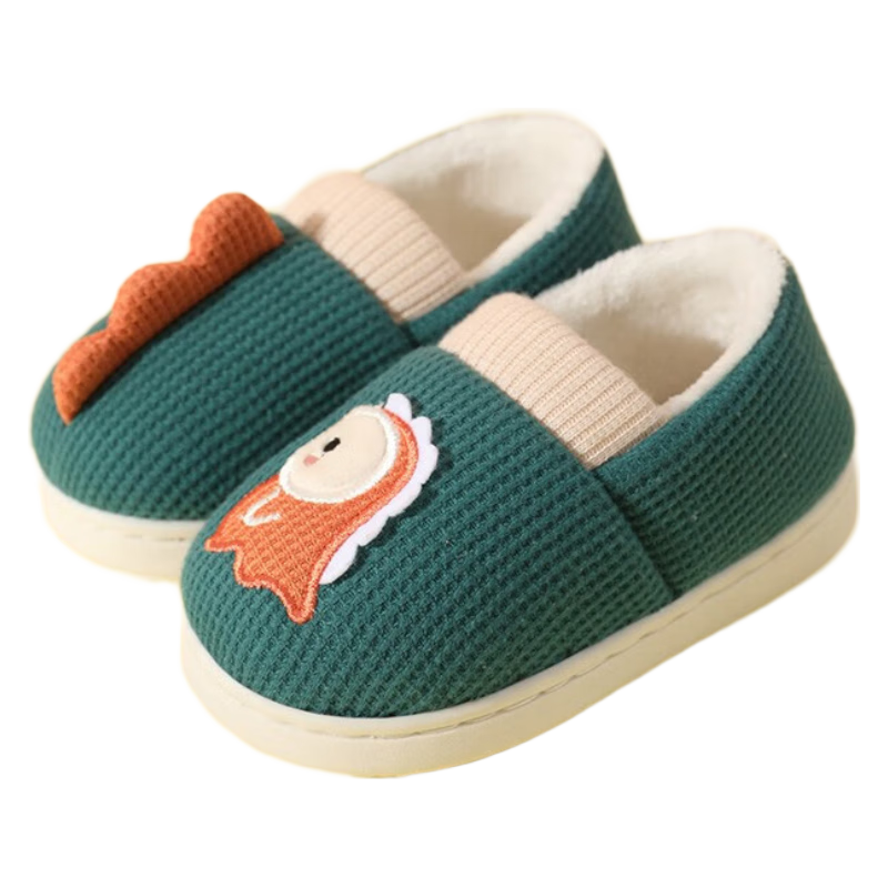 百亿补贴:洁丽雅棉拖鞋冬季 儿童亲子款拖鞋女保暖防滑室内拖鞋男女童 儿童包跟款墨绿色 28-2926.8元