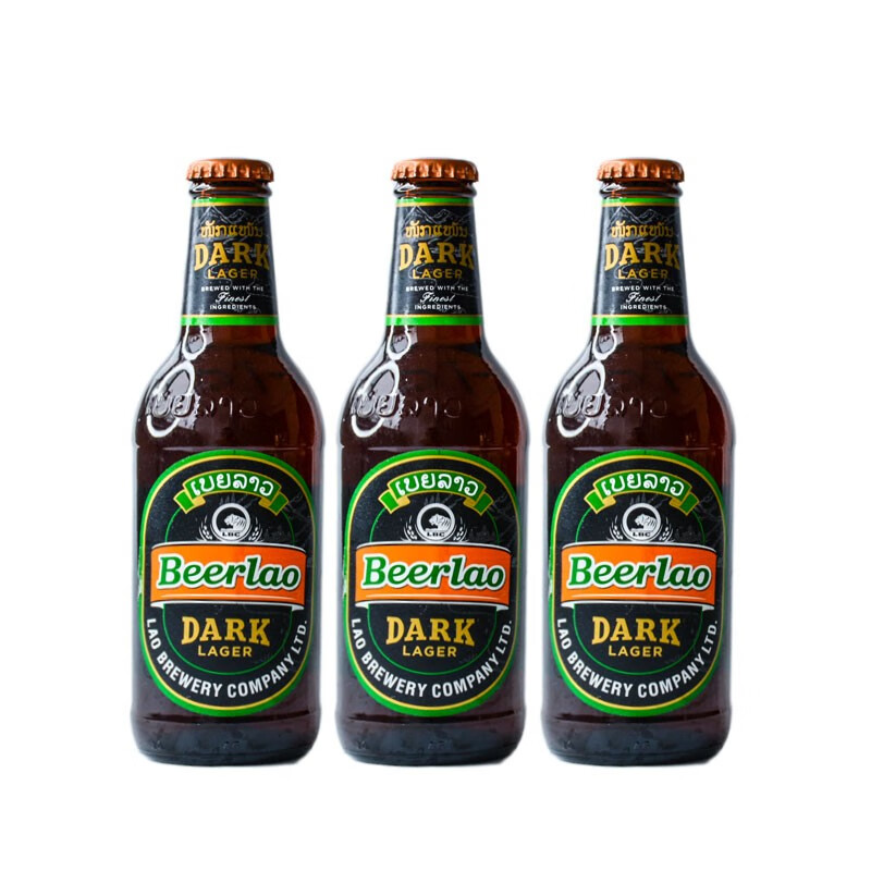 老挝啤酒瓶装老挝原装进口老挝黑啤小麦原汁酒整箱 330ml*24瓶装 6瓶