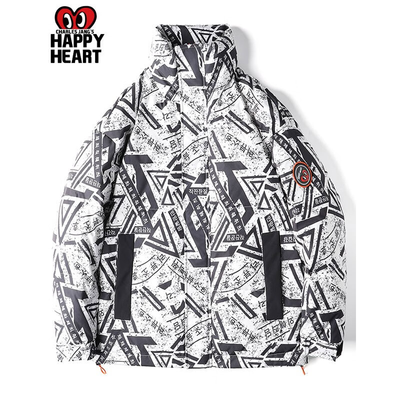 【明星同款】【喻言同款】查尔斯桃心 羽绒服男士厚款中青年时尚保暖立领羽绒外套 黑色 2XL怎么看?