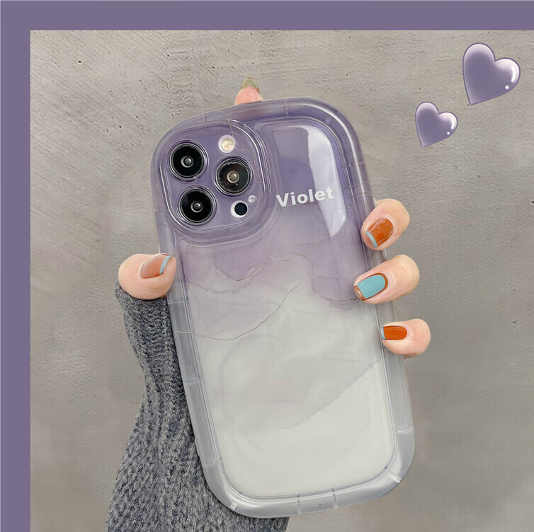 玲琉 紫色晕染vivox90/80手机壳vivos17/16壳5简约s12硅胶防摔x60/x50