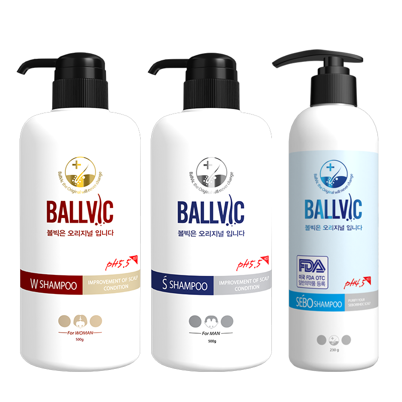 BALLVIC 家庭控油三件套（男女洗发水+SEBO洗发水）修护滋养 无脱发成分 博碧