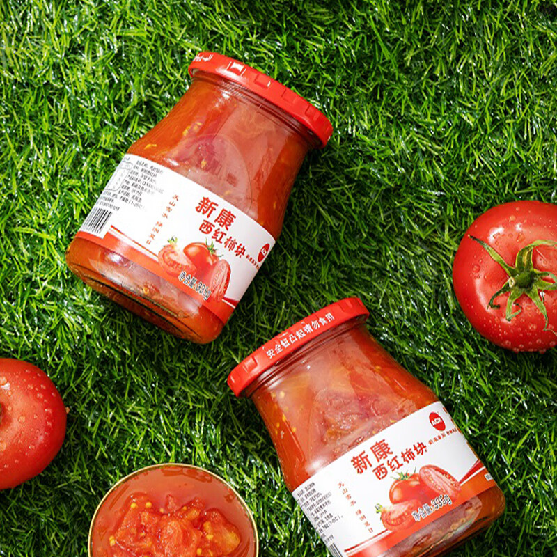 新康新疆番茄块 应季蔬菜西红柿罐头 番茄丁汤配料酱汁 335g*15瓶番茄