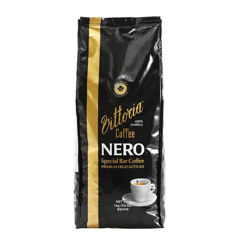 Vittoria 咖啡豆 尼禄Nero 澳洲原装进口 纯黑咖啡 意式美式 特浓 深度烘焙 1公斤 尼禄(Nero)