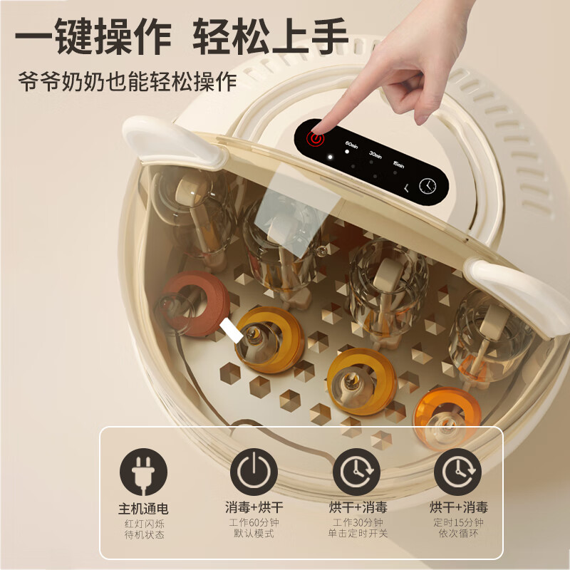 圣菲小象奶瓶消毒器带烘干宝宝紫外线消毒收纳柜婴儿多功能玩具餐具消毒锅 无汞灯珠- 20L 紫外线消毒 -烘干