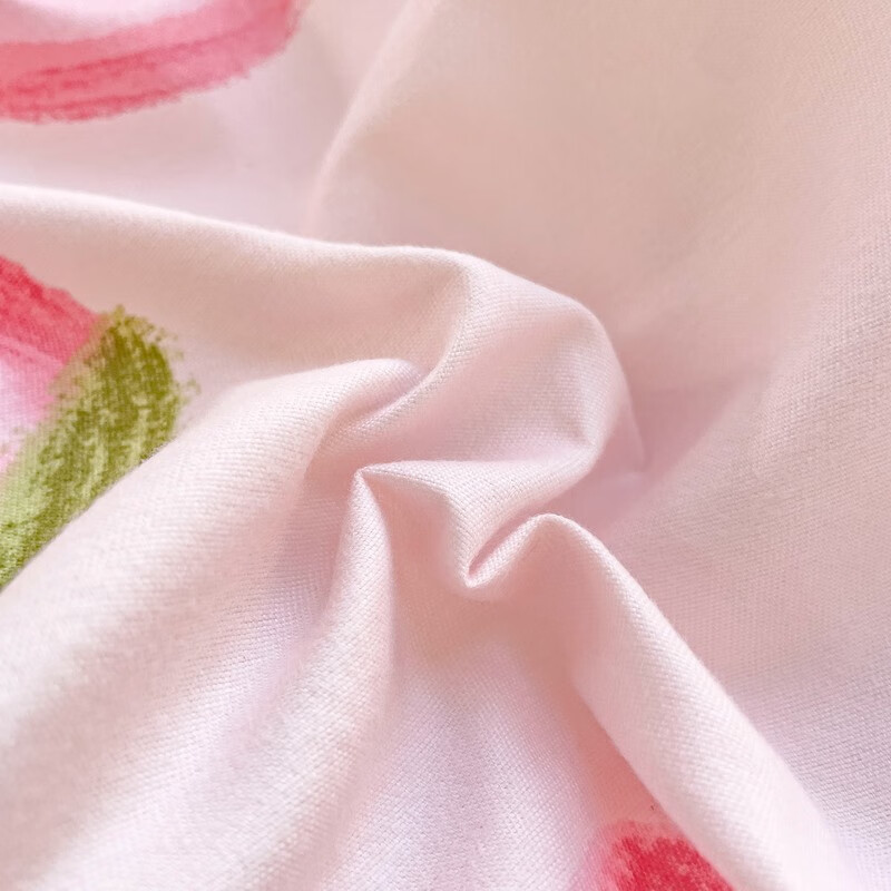 多兰诗（Duolanshi）磨毛四件套 春秋加厚保暖小清新宿舍卡通家用斜纹四件套 草莓派对 1.5米 床笠款 被套200*230 四件套