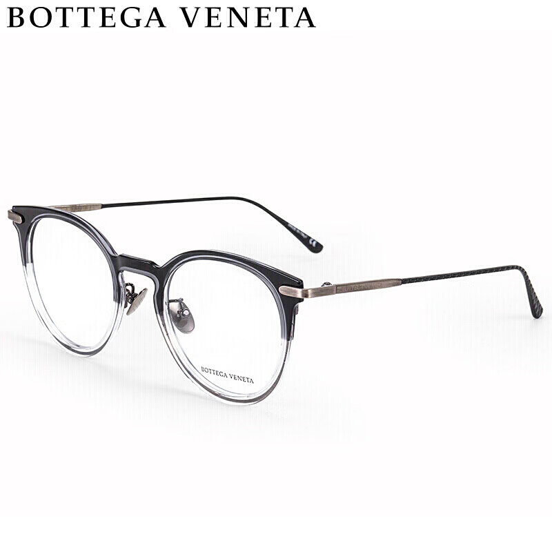 葆蝶家(BOTTEGA VENETA)眼镜框男女 眼镜镜架 透明镜片灰色镜框BV0211O 001 49mm