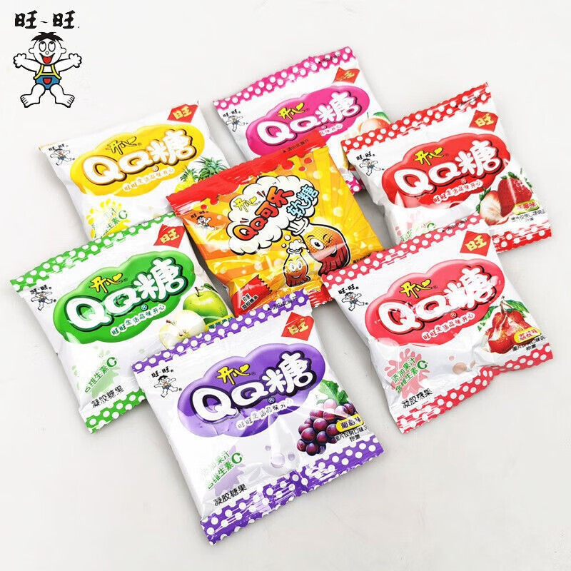 旺旺 旺仔开心qq糖500g散装软糖橡皮糖果散称儿童小零食水果软糖 【青