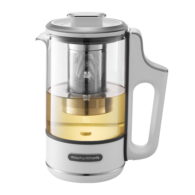 摩飞电器（Morphyrichards） 迷你养生壶办公室煮茶壶玻璃花茶壶养生杯烧水壶燕窝壶煮茶器电热水壶0.6L带玻璃炖盅 MR6085 【分体式-配炖盅】椰奶白 0.6L