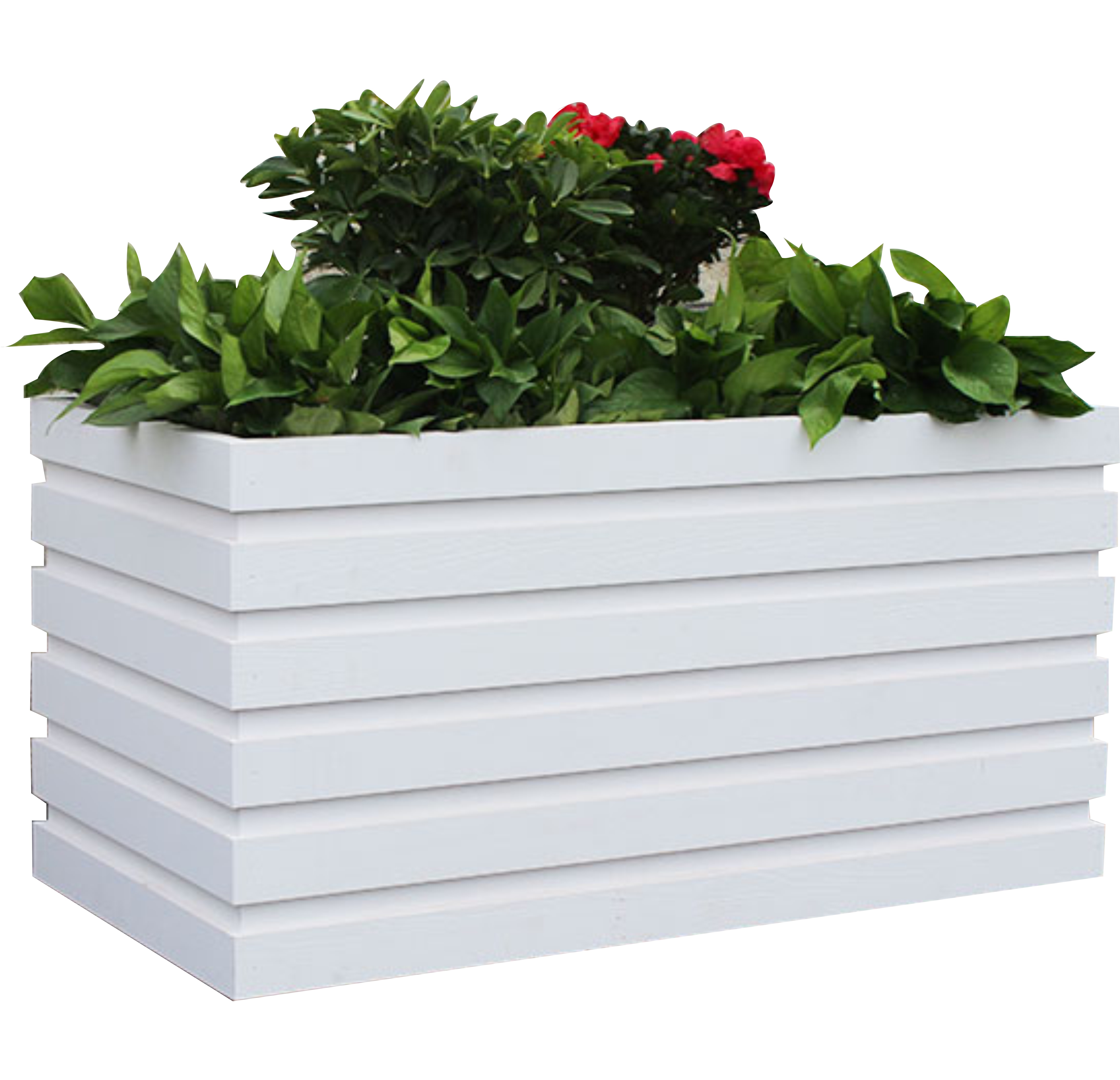 定制pvc塑木花箱组合户外铝合金防腐道路护栏市政工程大号种植箱 白色