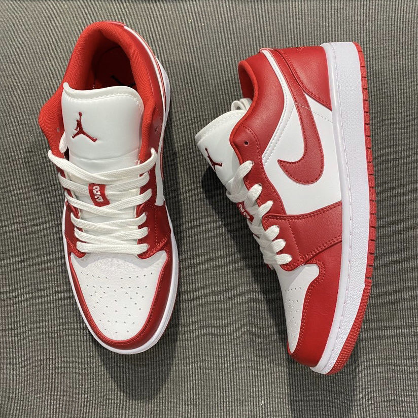 aj1男鞋白红大学红芝加哥ow联名dunk低帮耐磨防滑款红白板鞋 aj1白红
