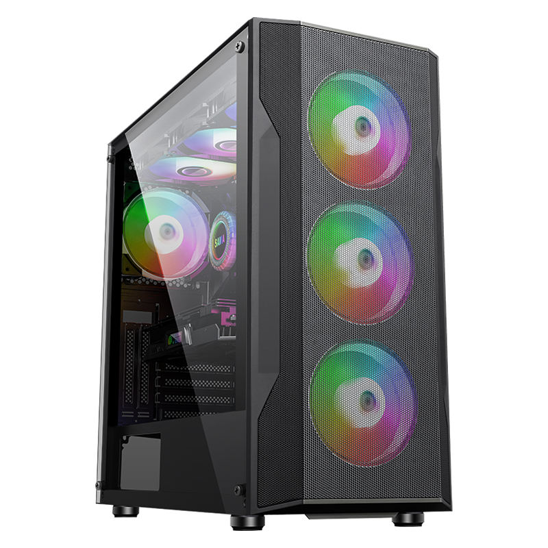 先马（SAMA）冰麒麟 黑色 台式电脑游戏主机箱 双360水冷位/标配3个风扇/支持E-ATX主板、竖装显卡/双U2+双U3