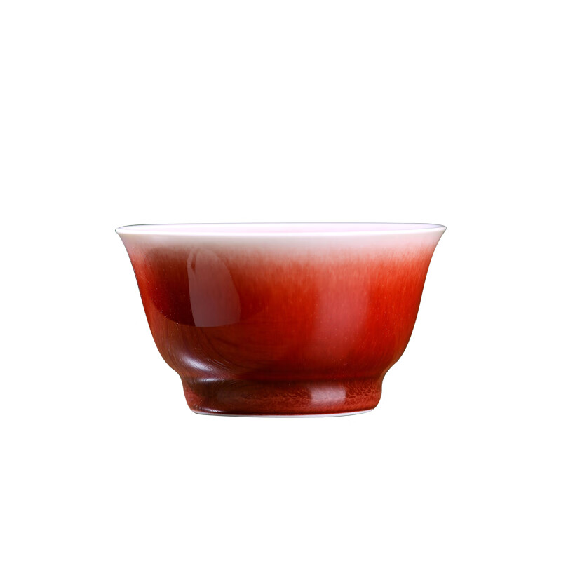 博晓（BOXiAO）主人杯 郎窑红釉单杯 景德镇陶瓷功夫茶具 品茗喝茶杯子大号 手工 郎红釉（主人杯）