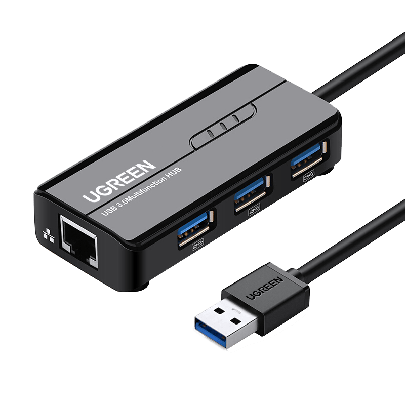 UGREEN 绿联 USB3.0转RJ45网线接口分线器 千兆有线网卡网口转换器 苹果Mac集线器HUB接硬盘20265