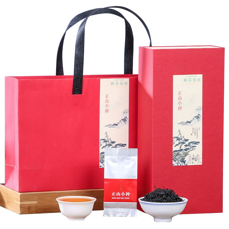 和茶原叶 茶叶 红茶 正山小种 雅致系列 礼盒装 160g