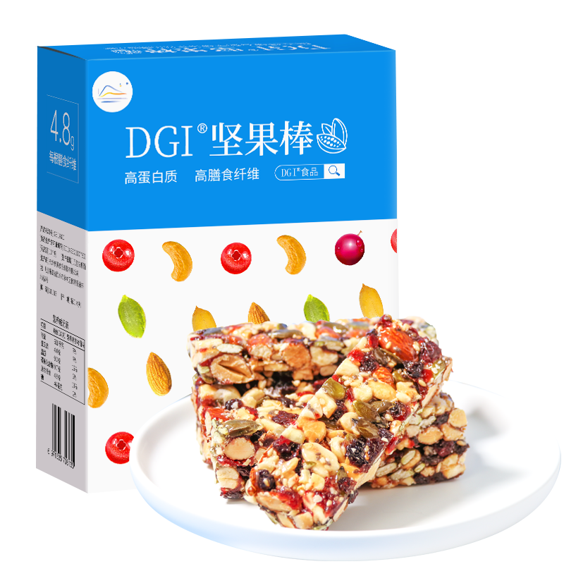 DGI 每日坚果营养饱腹代餐棒蛋白能量棒零食坚果味 坚果棒180g/盒