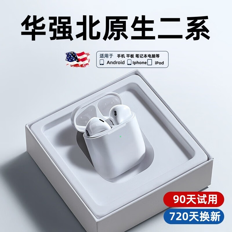 VGIO【华强北洛达新款顶配】Air2蓝牙耳机无线通话降噪适用于苹果15/14/13PorMax鸿蒙/华为Mate60手机 开盖秒连、智能触控、5小时续航 【苹果安卓ENC降噪顶配】怎么看?