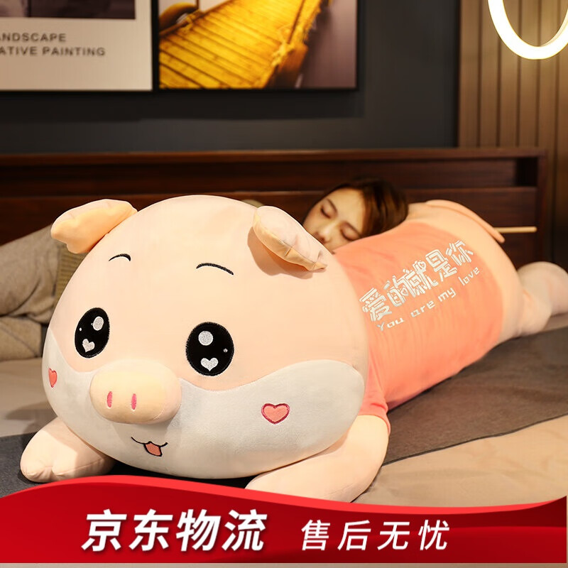 礼物趴趴猪大抱枕毛绒玩具玩偶送女生生日节日礼物 粉色 爱的就是你