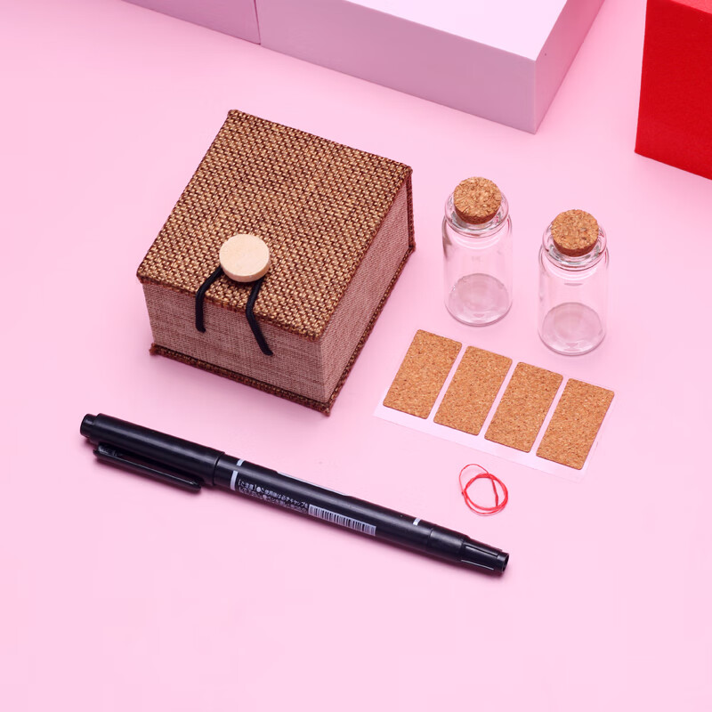 神至脐带收藏盒 新生婴儿宝宝胎毛纪念品自制diy标签玻璃瓶sn0998 两