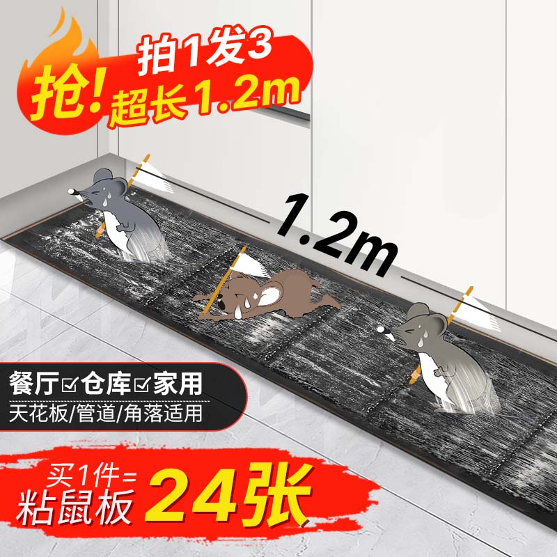 鼠道难猫山王老鼠贴超强力粘板老鼠粘胶捕鼠神器灭防鼠疫魔毯大号3张装