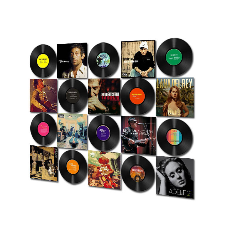 复古黑胶唱片装饰墙贴 酒吧ktv乐器店铺客厅背景墙创意海报墙壁饰 10