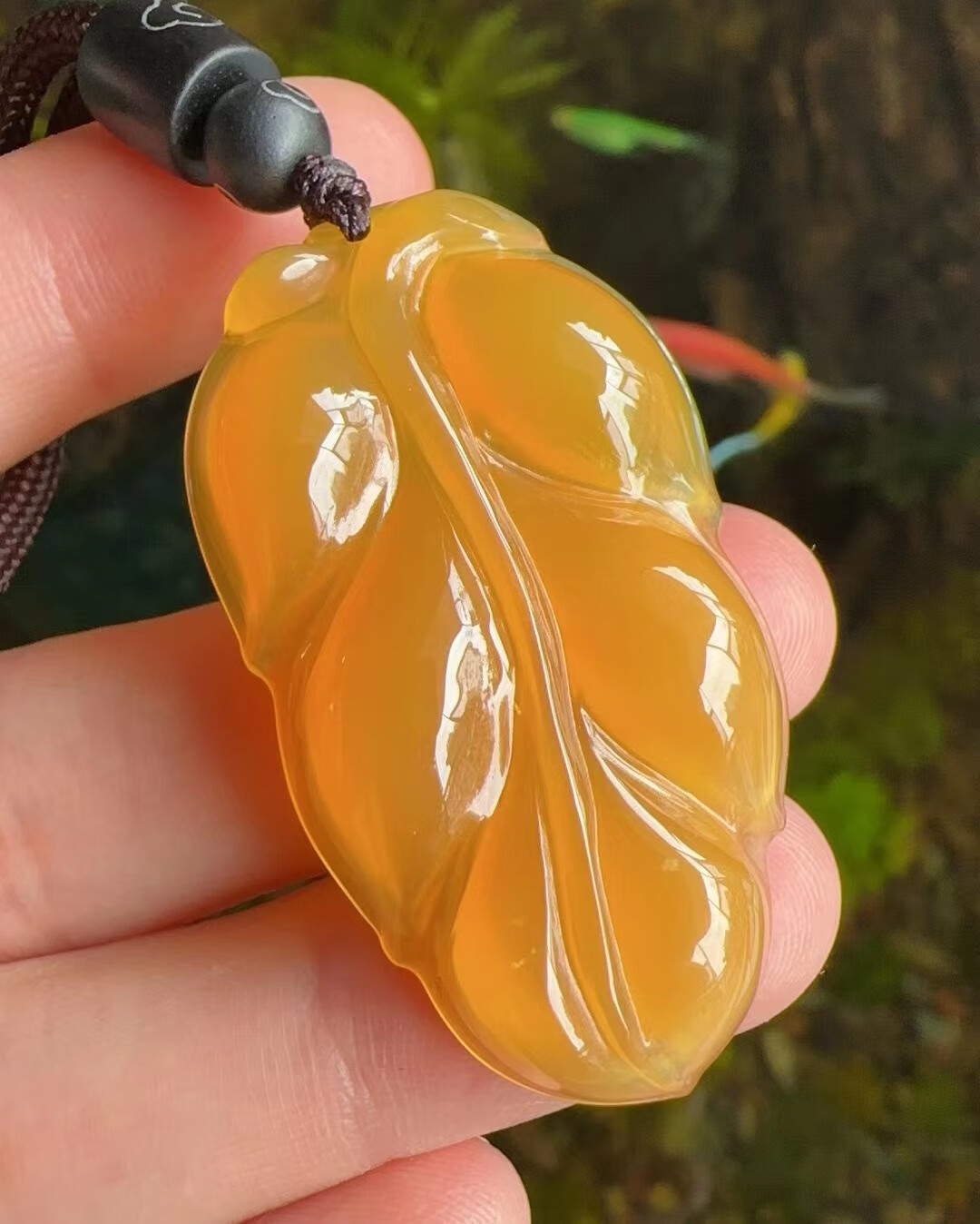 宝钰(k&k)黄龙玉缅黄玻璃种帝王黄满色金枝玉叶子挂件证书新