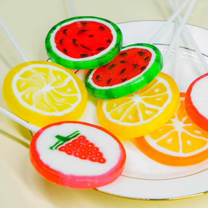 欧贤禾网红高颜值水果棒棒糖50g超大西瓜手工糖果散装节日礼物零食