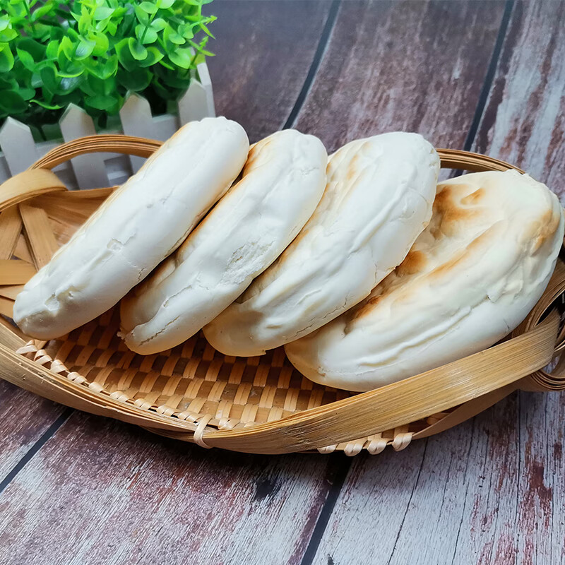虎钢馋甘肃特产石磨坊百吉饼手工锅盔美食小吃10个白吉饼子馍馍烧饼