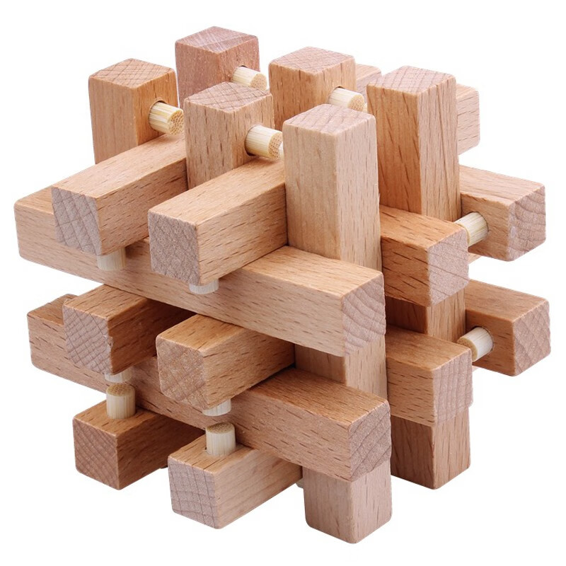 锁鲁班锁木制全套装成人高难度二十四锁智力解锁玩具男孩 十八罗汉