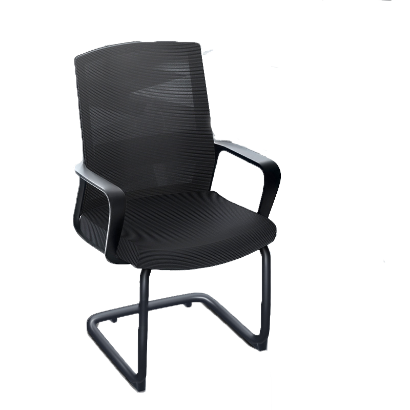 法果办公椅舒适久坐电脑椅家用会议室弓形职员椅学生靠背座椅旋转椅子 716 黑框灰网