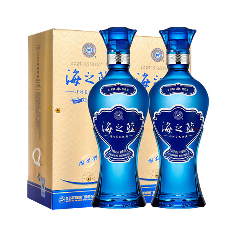 洋河蓝色经典 海之蓝 绵柔型白酒 52度双瓶 375ml*2瓶
