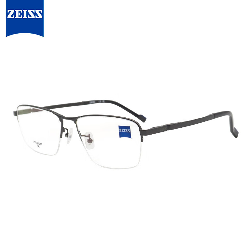 蔡司（ZEISS）眼镜框男女款半框ZS22122LB钛材镜架071磨砂深枪色L款配佳锐1.56