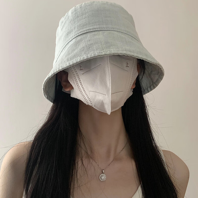 浮夏适合胖子戴的帽子大头围渔夫帽60-65脸大头大牛仔帽女遮阳盆帽 淡