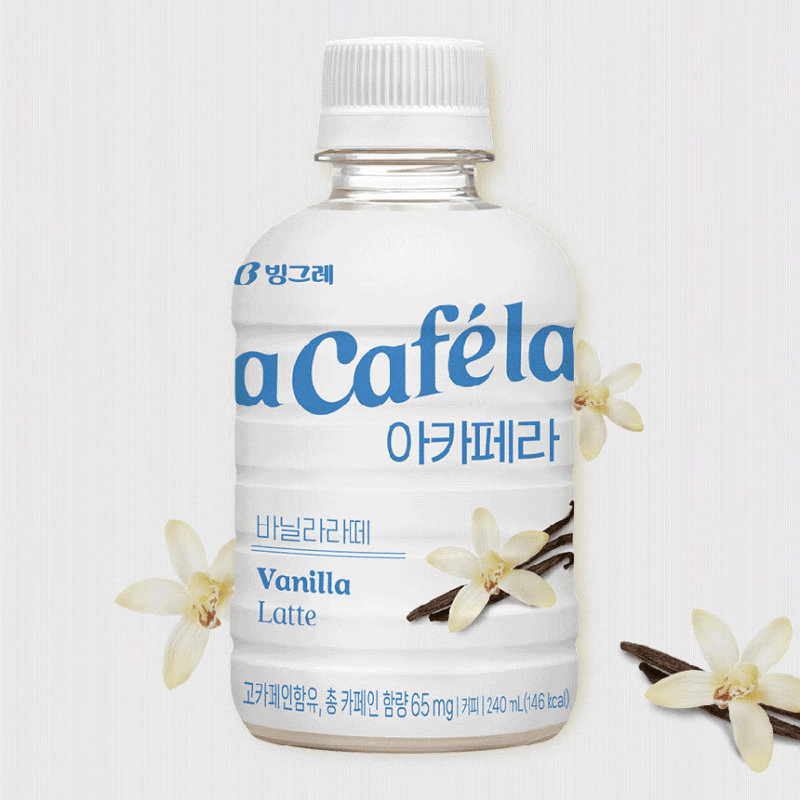 ibingggrae宾格瑞咖啡美式啊咖啡啦即饮饮料350ml 香草拿铁 6瓶