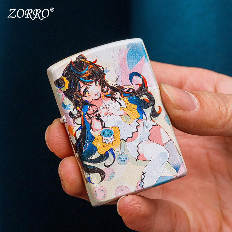 佐罗煤油打火机国潮彩漆萝莉女孩复古砂轮防风创意男士生日礼物 萝莉少女（标准版）