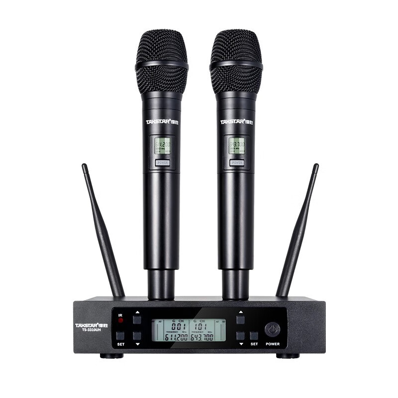 得胜（TAKSTAR）TS-3310UH专业远距离无线话筒 一拖二会议家用声卡直播舞台演出唱歌校园演讲主持专用领夹式麦克风 得胜TS-3310UH 无线手持麦克风