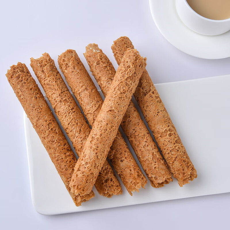 蔡澜花花世界抱抱蛋卷手工零食小吃礼盒送礼鸡蛋卷饼干广东特产 红糖芝麻味330g