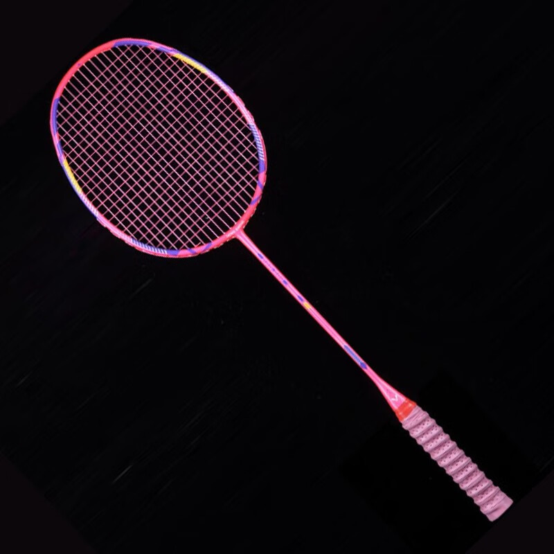 宏胜(hongsheng)羽毛球拍全碳素超轻比赛拍单拍 樱花粉8u单拍
