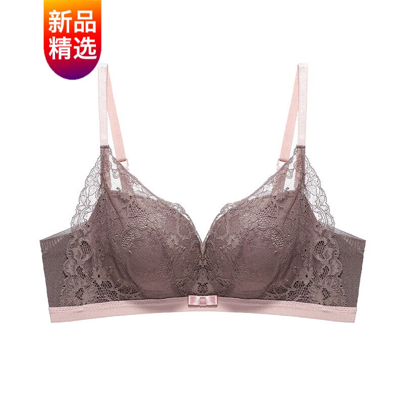 qiwn新款小胸聚拢文胸无钢圈文胸撞色性感蕾丝内衣女小胸聚拢胸罩