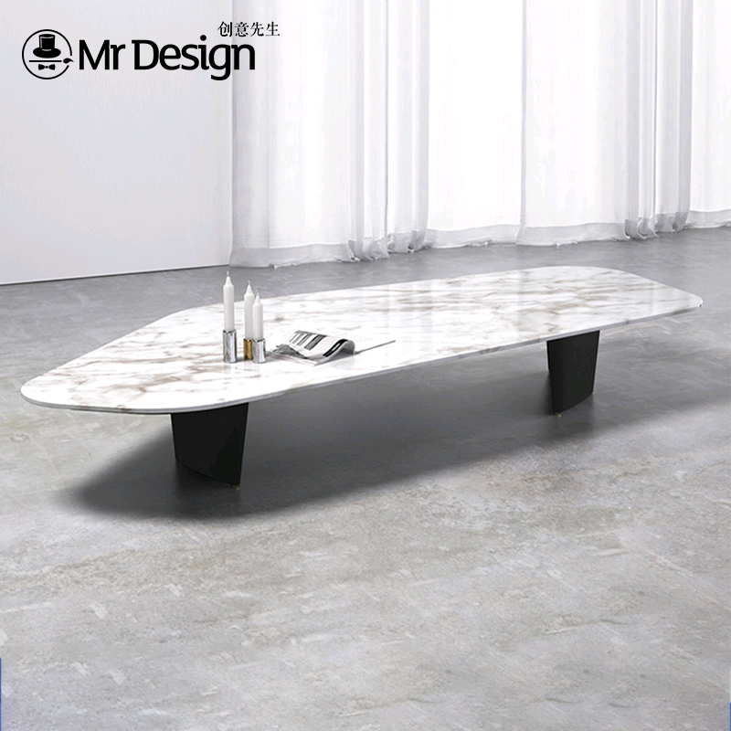 idea) 茶几 异形大理石茶几后现代简约不规则设计师别墅岩板台面定制