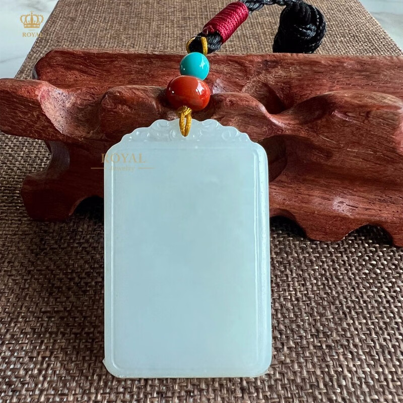 royalpick和田玉吊坠挂件无事牌手把件日常佩戴送人女朋友老婆妈妈