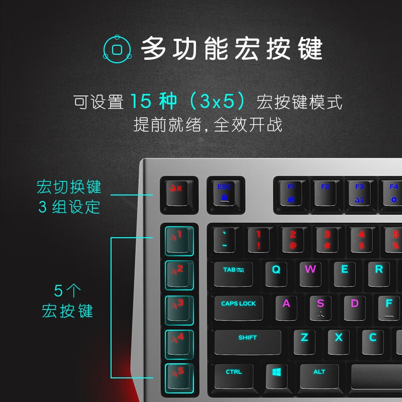 外星人（Alienware） AW768 机械键盘 机械茶轴 游戏键盘 键盘机械 RGB灯效 有线 键盘 自营 黑银