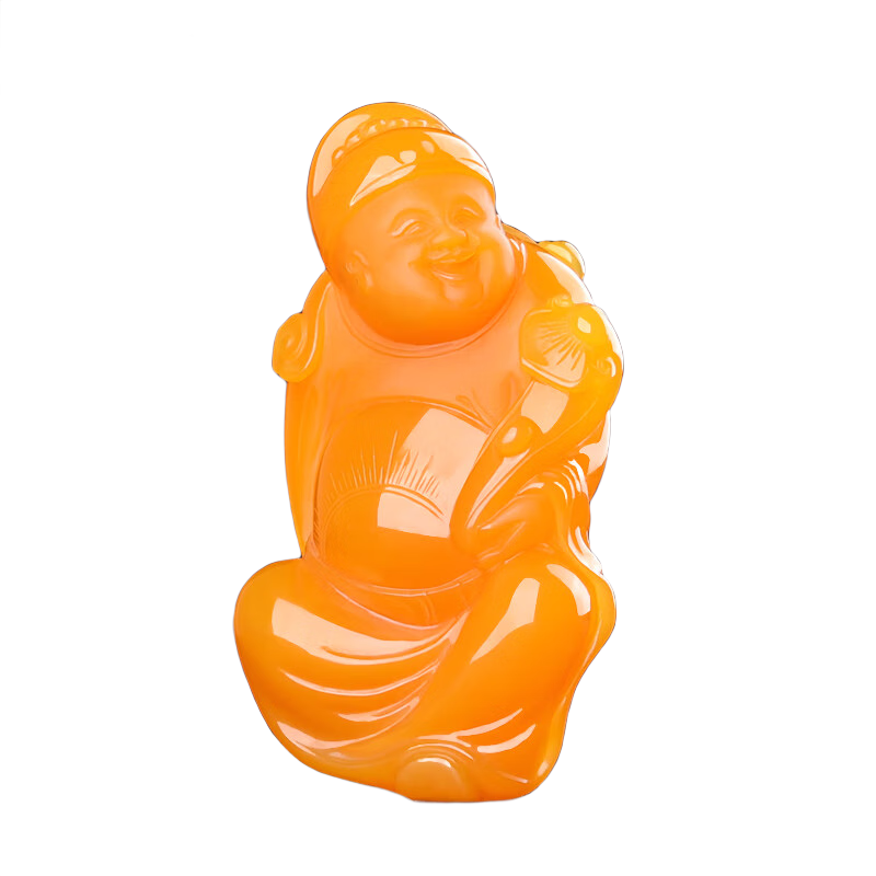 九福潤(rùn) 黃龍玉財(cái)神手把件男士財(cái)神爺把玩件天然玉石收藏品