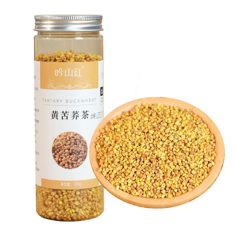 吟山红黄苦荞茶麦香型黄金荞麦茶大麦麸皮茶麦香苦荞茶罐装 苦荞茶100gx 4罐